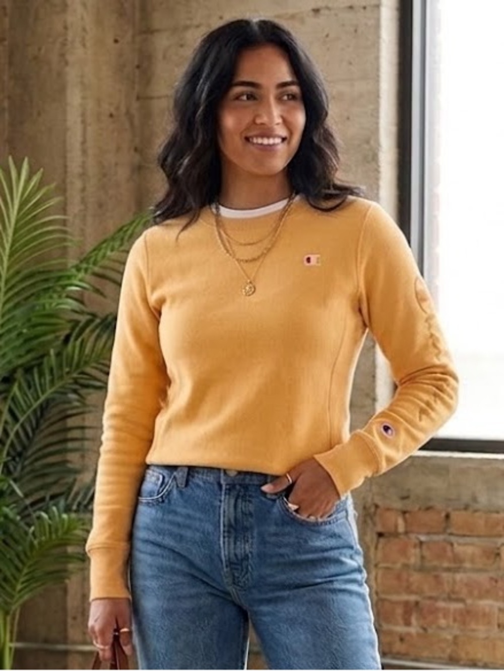 Champion Orange Reverse Weave Sweatshirt